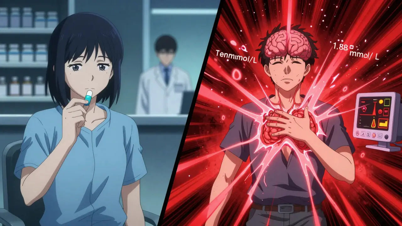 A patient experiences a dangerous lithium level spike after switching generics.