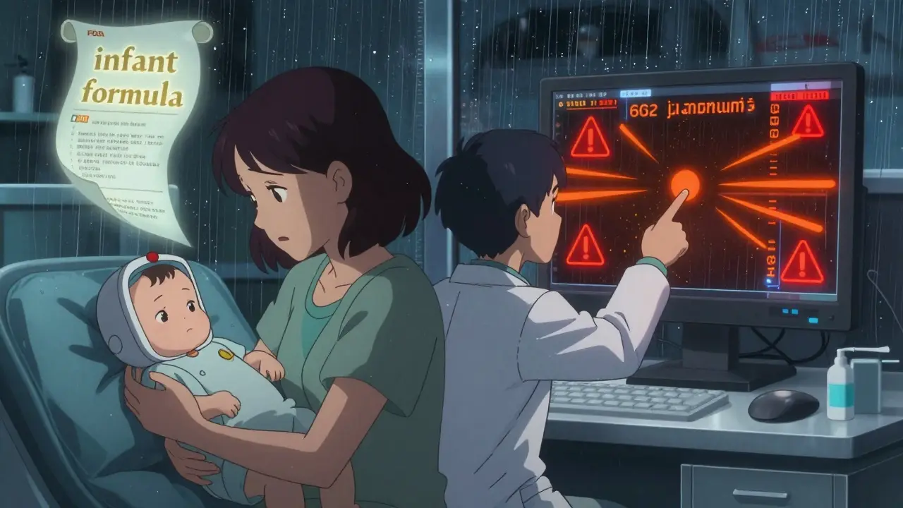 A parent and doctor both reacting to FDA alerts about infant formula and pacemaker recalls.